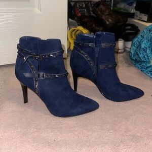 Carlos Santana Blue Suede Booties - Size 5.5